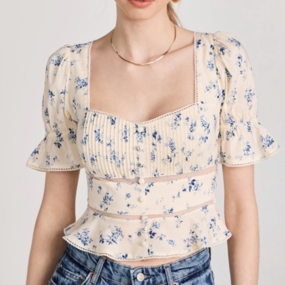 Reformation Daphne Floral Top